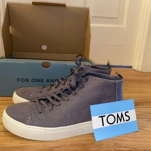 TOMS Men's Lenox ShadeHemp Sneakers Gray Hi Top Size 9